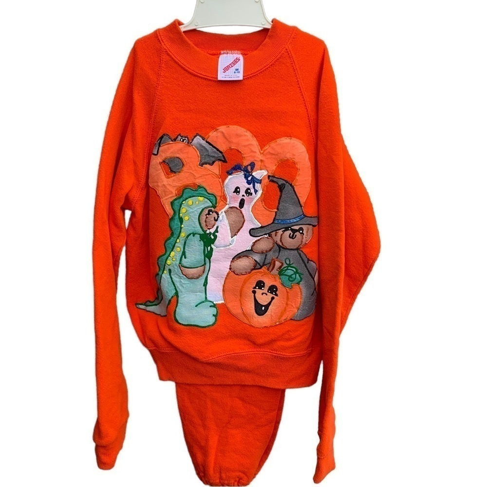 Vintage Halloween Youth Kids Sweat Pants Sweatshirt Set